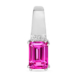 Emerald Cut Diamond Accent Drop Pendant
