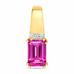 Emerald Cut Diamond Accent Drop Pendant