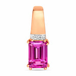 Emerald Cut Diamond Accent Drop Pendant