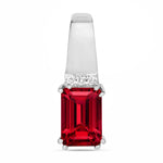 Emerald Cut Diamond Accent Drop Pendant