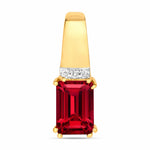 Emerald Cut Diamond Accent Drop Pendant