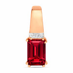 Emerald Cut Diamond Accent Drop Pendant
