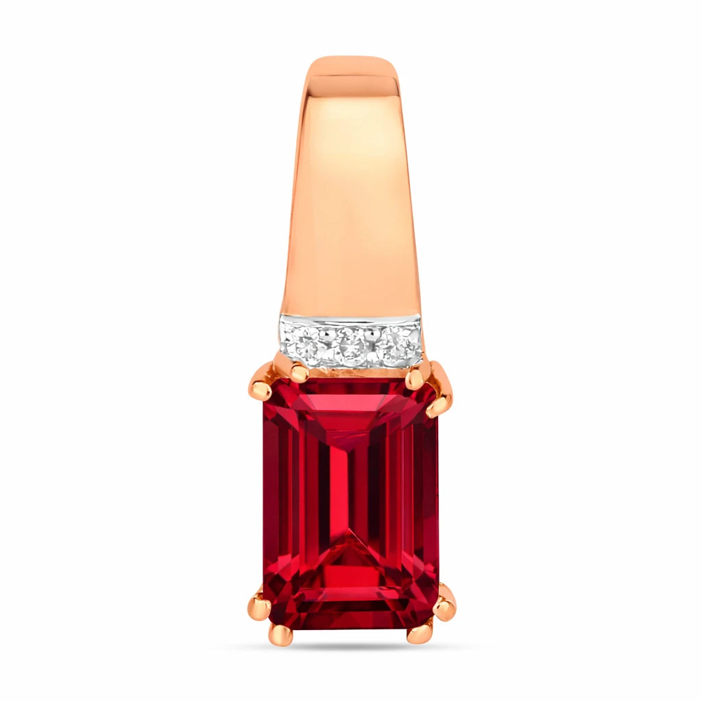 Emerald Cut Diamond Accent Drop Pendant