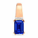 Emerald Cut Diamond Accent Drop Pendant