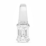 Emerald Cut Diamond Accent Drop Pendant