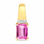 Emerald Cut Diamond Accent Drop Pendant