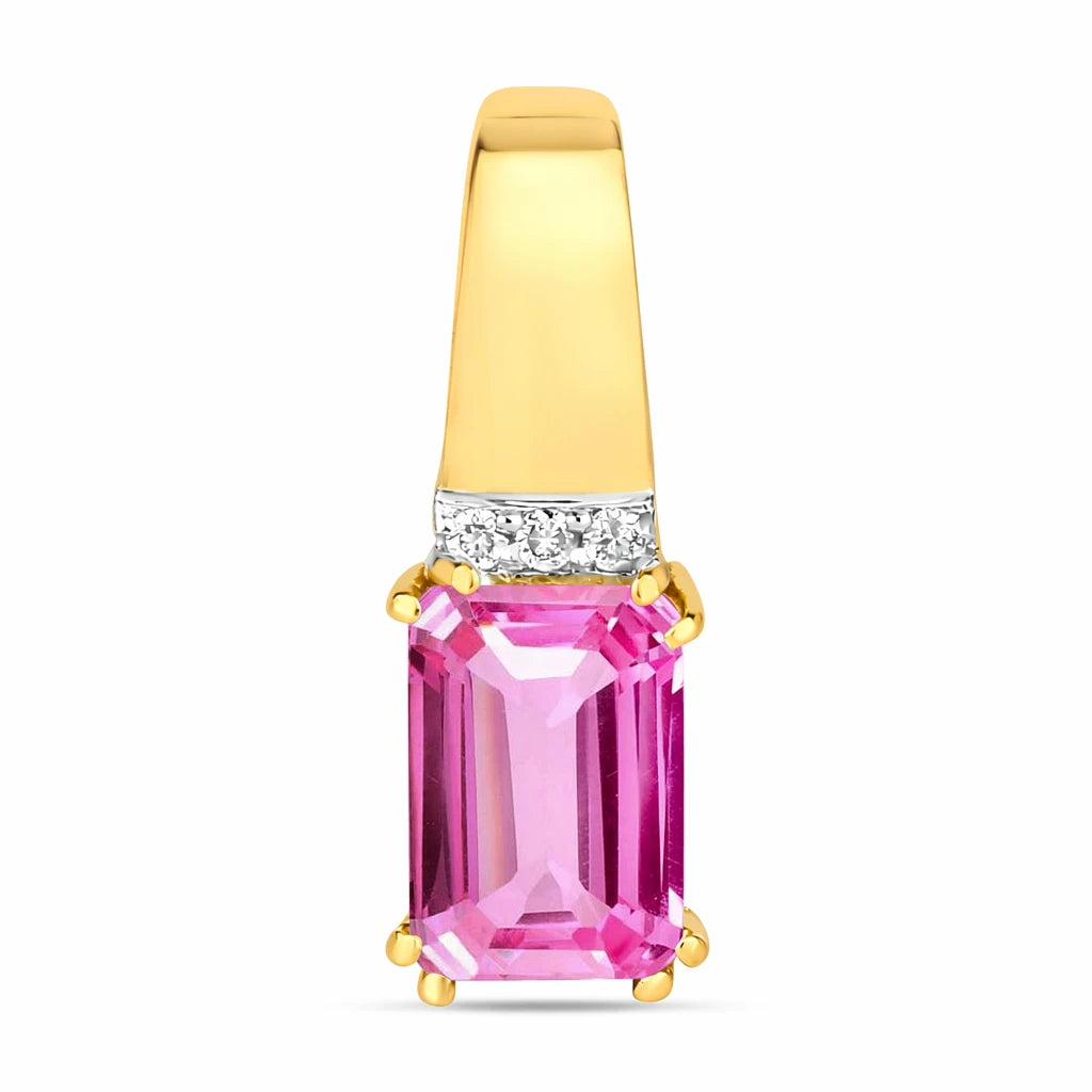 Emerald Cut Diamond Accent Drop Pendant