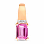 Emerald Cut Diamond Accent Drop Pendant