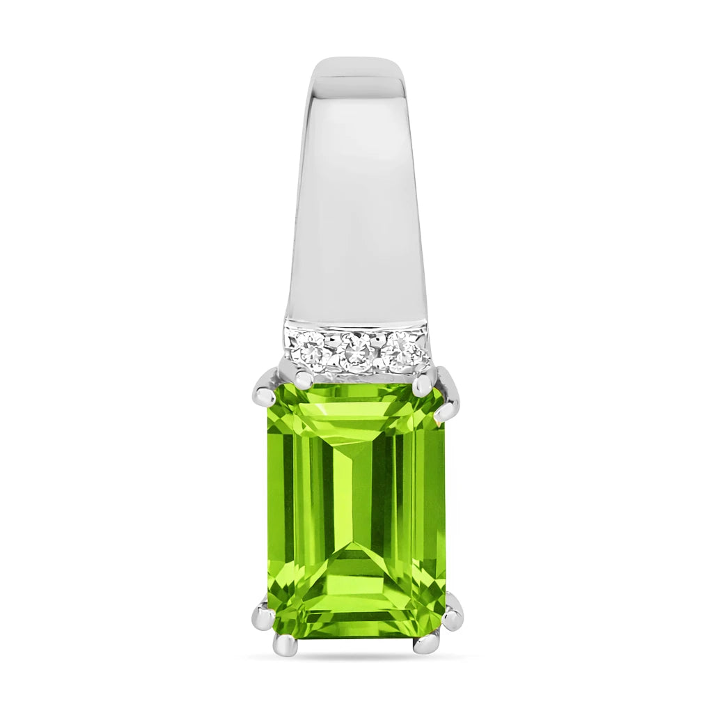 Emerald Cut Diamond Accent Drop Pendant