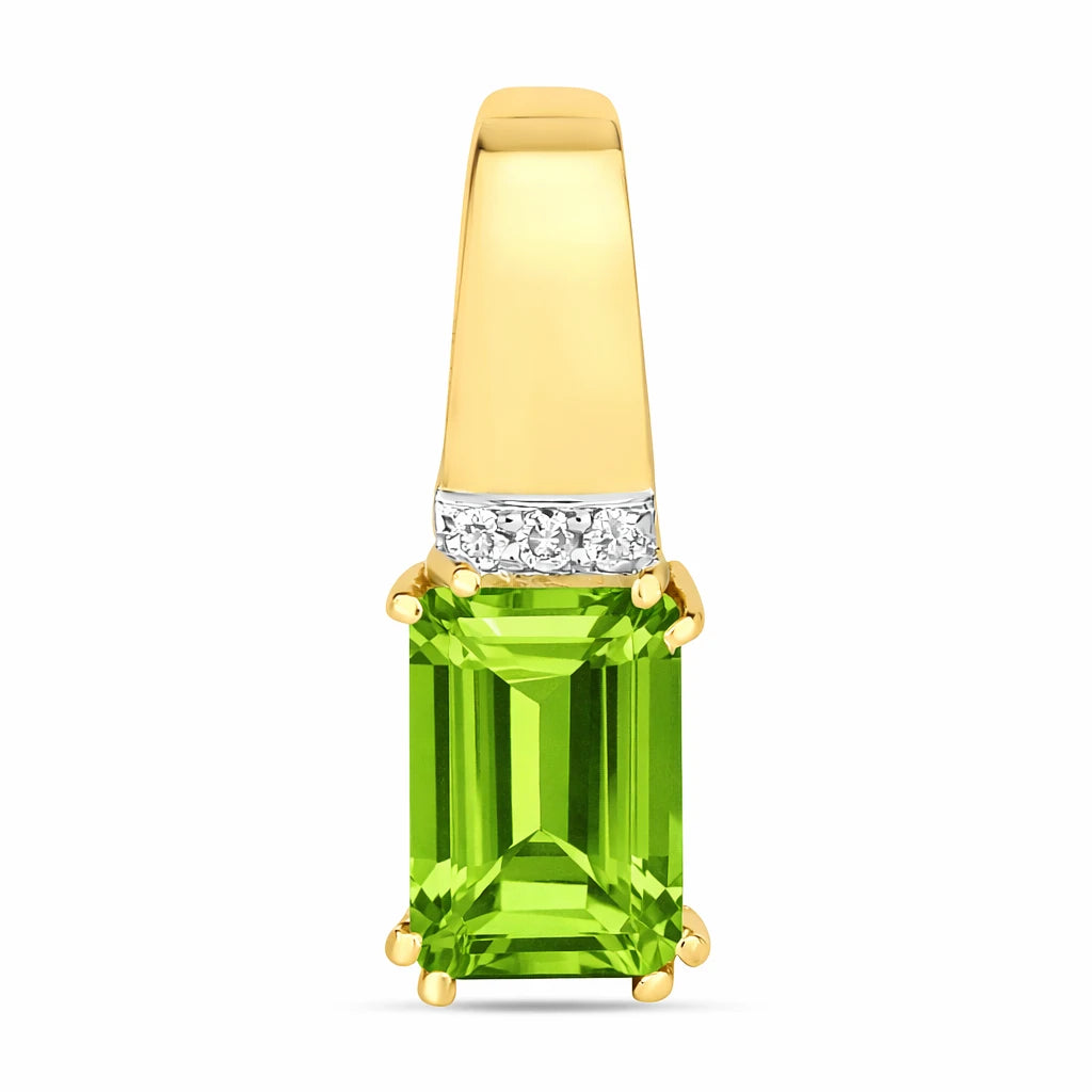 Emerald Cut Diamond Accent Drop Pendant