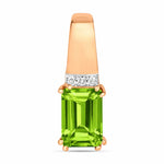 Emerald Cut Diamond Accent Drop Pendant