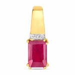 Emerald Cut Diamond Accent Drop Pendant