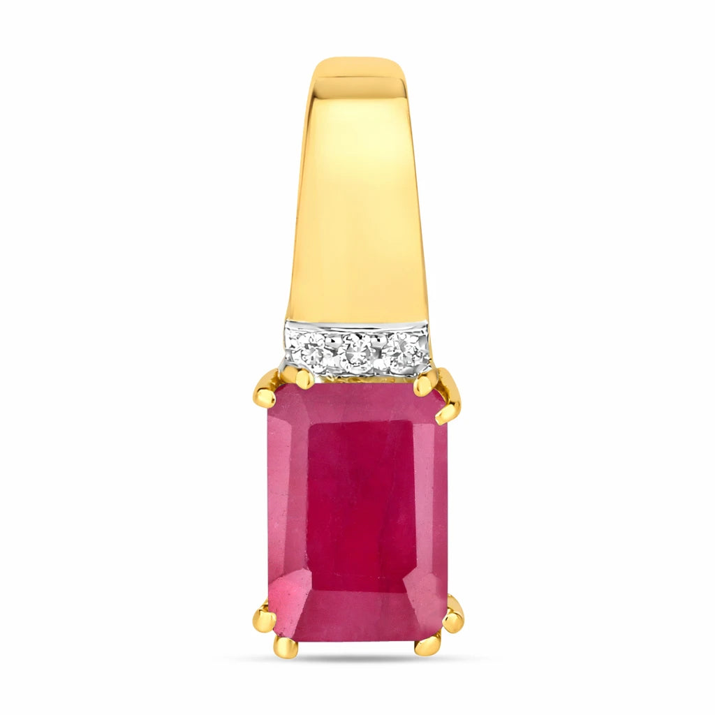 Emerald Cut Diamond Accent Drop Pendant