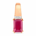 Emerald Cut Diamond Accent Drop Pendant