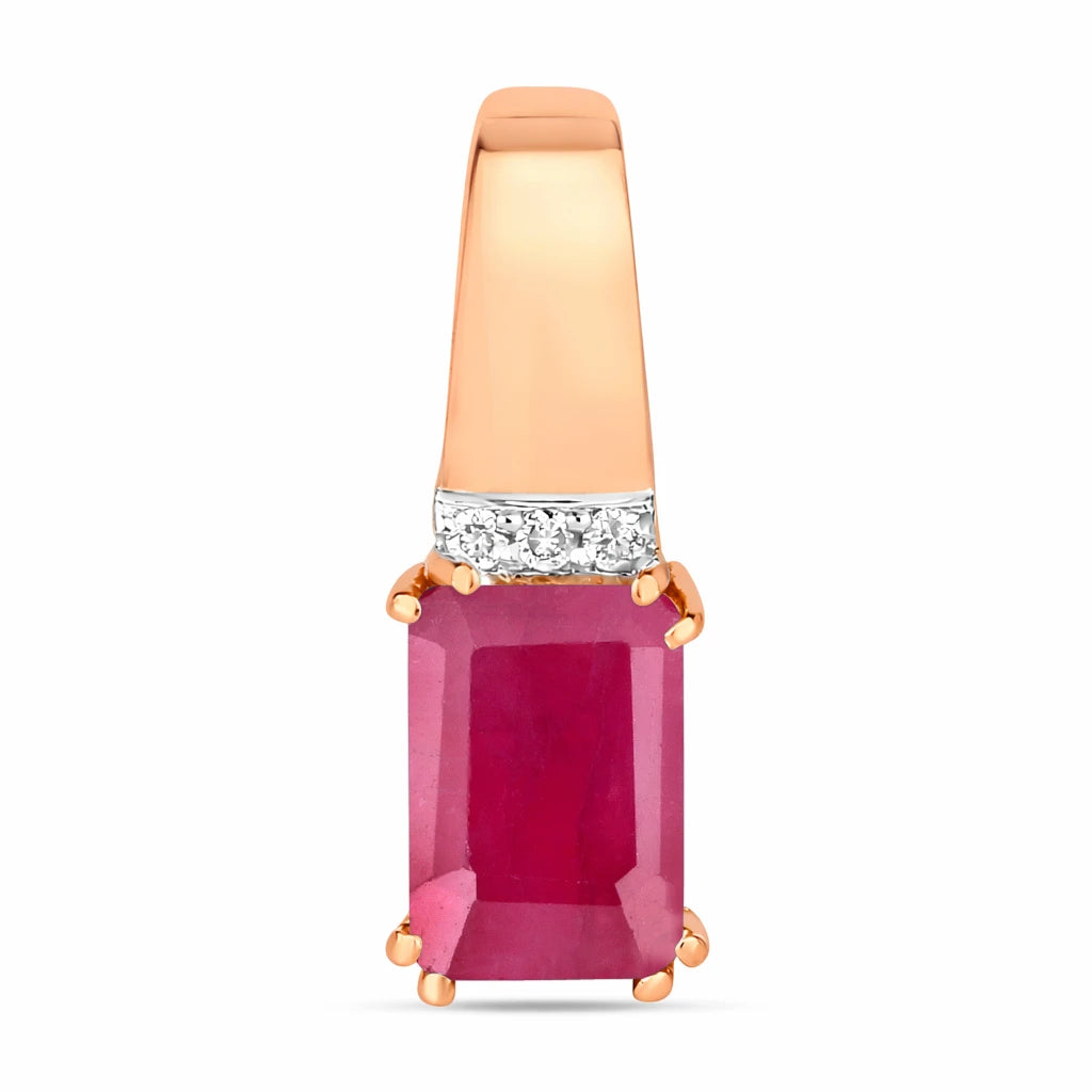 Emerald Cut Diamond Accent Drop Pendant