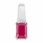 Emerald Cut Diamond Accent Drop Pendant