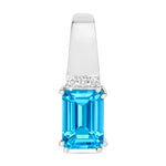 Emerald Cut Diamond Accent Drop Pendant