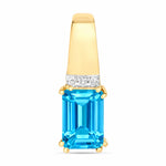 Emerald Cut Diamond Accent Drop Pendant