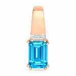 Emerald Cut Diamond Accent Drop Pendant