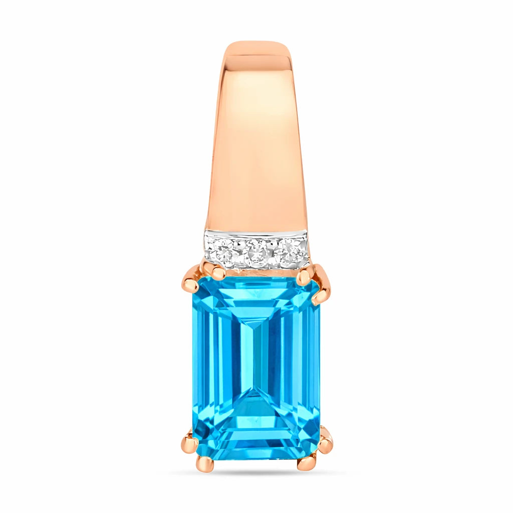 Emerald Cut Diamond Accent Drop Pendant