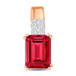 Opulent Emerald Cut Diamond Accent Drop Pendant