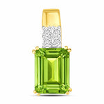 Opulent Emerald Cut Diamond Accent Drop Pendant