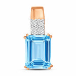 Opulent Emerald Cut Diamond Accent Drop Pendant