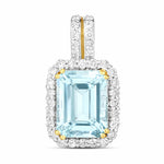 Emerald Cut Diamond Halo Pendant