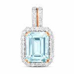 Emerald Cut Diamond Halo Pendant