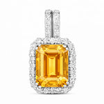Emerald Cut Diamond Halo Pendant
