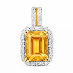 Emerald Cut Diamond Halo Pendant