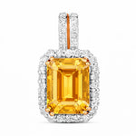Emerald Cut Diamond Halo Pendant