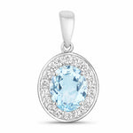 Heirloom Oval-Cut and Diamond Halo Pendant