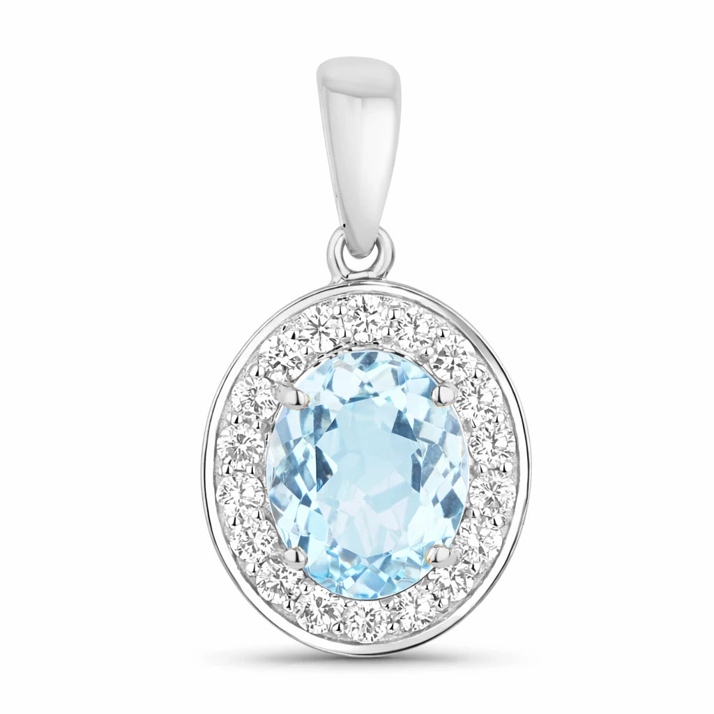Heirloom Oval-Cut and Diamond Halo Pendant