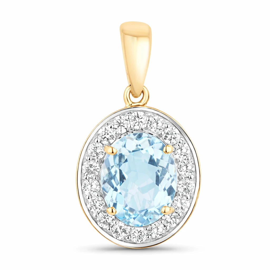 Heirloom Oval-Cut and Diamond Halo Pendant