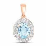 Heirloom Oval-Cut and Diamond Halo Pendant