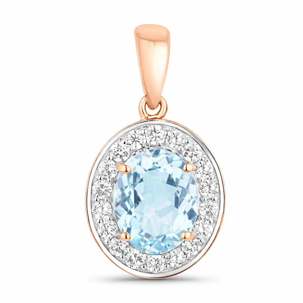 Heirloom Oval-Cut and Diamond Halo Pendant