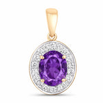 Heirloom Oval-Cut and Diamond Halo Pendant