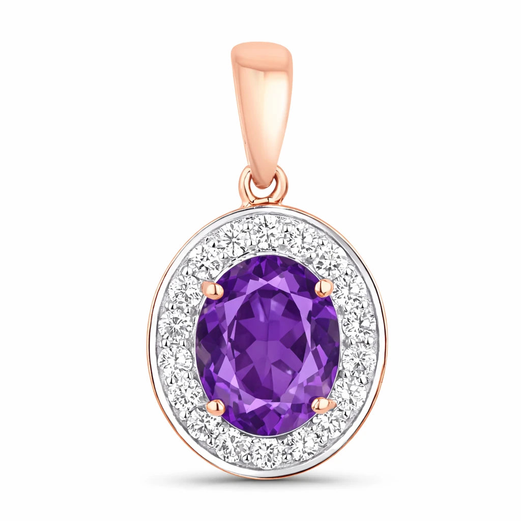 Heirloom Oval-Cut and Diamond Halo Pendant