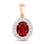 Heirloom Oval-Cut and Diamond Halo Pendant