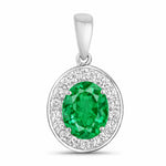 Heirloom Oval-Cut and Diamond Halo Pendant