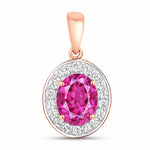 Heirloom Oval-Cut and Diamond Halo Pendant