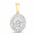 Heirloom Oval-Cut and Diamond Halo Pendant