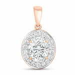 Heirloom Oval-Cut and Diamond Halo Pendant
