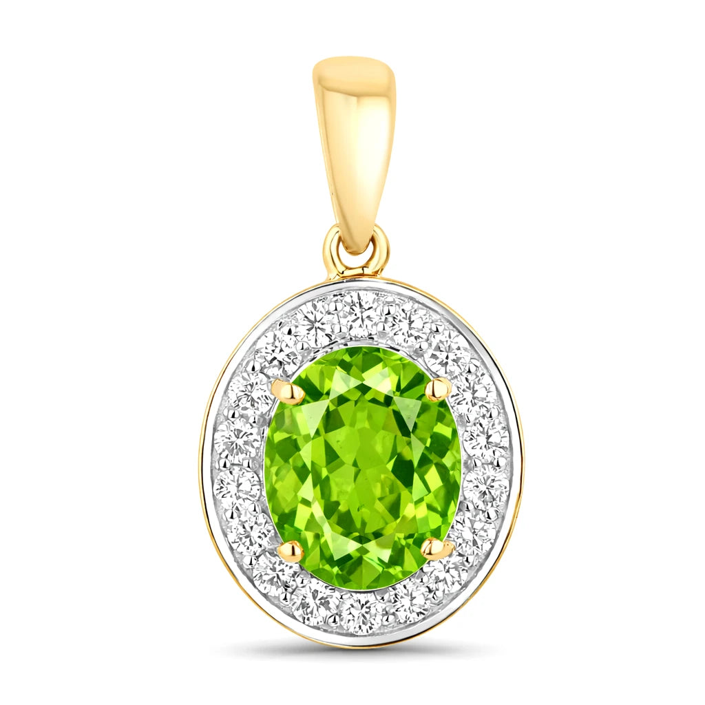 Heirloom Oval-Cut and Diamond Halo Pendant
