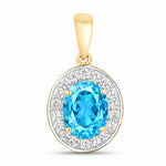 Heirloom Oval-Cut and Diamond Halo Pendant
