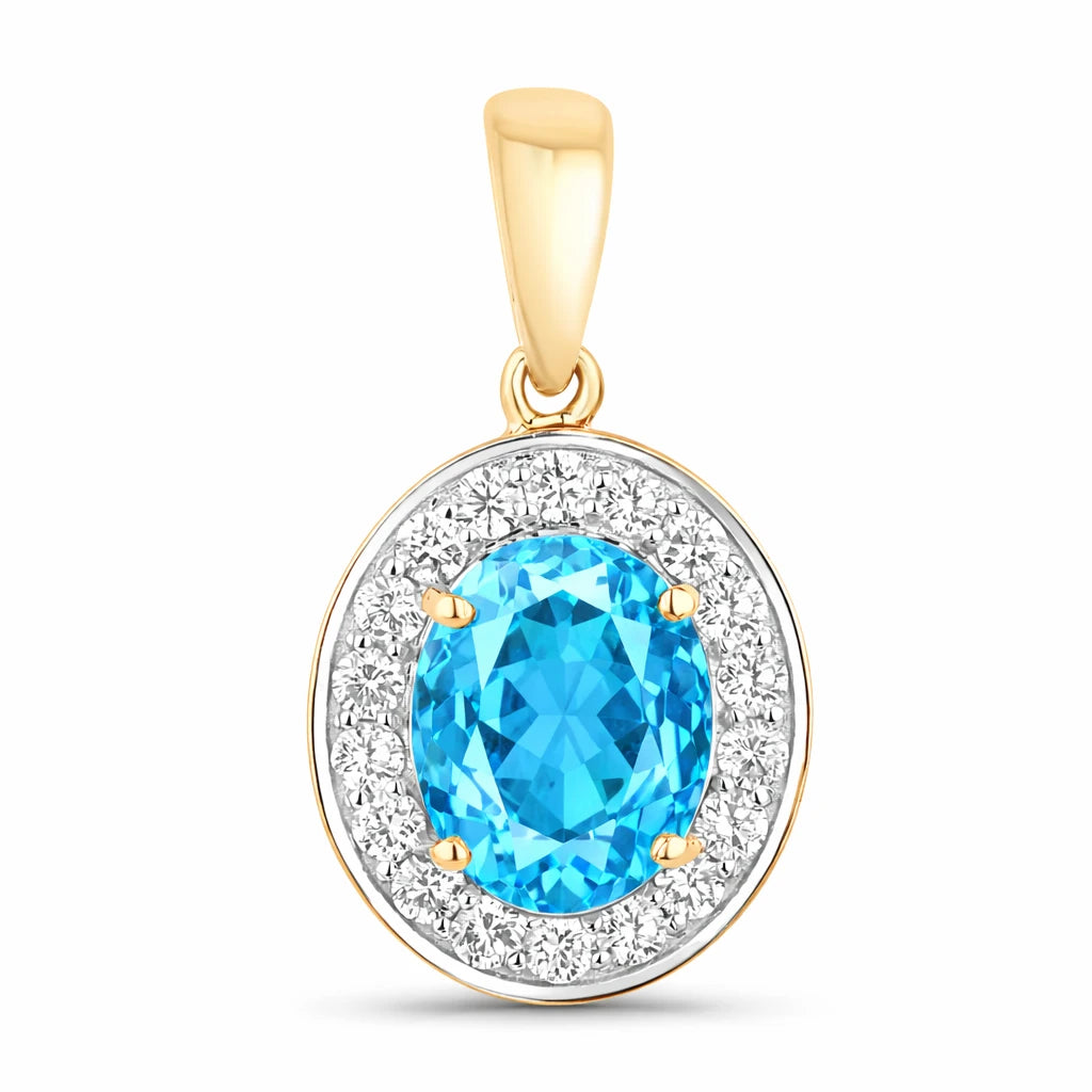 Heirloom Oval-Cut and Diamond Halo Pendant