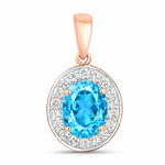 Heirloom Oval-Cut and Diamond Halo Pendant