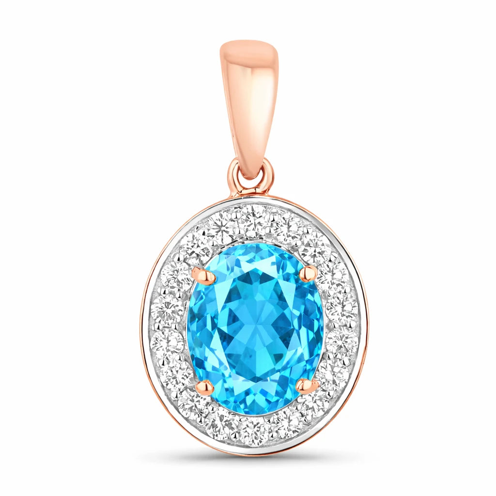 Heirloom Oval-Cut and Diamond Halo Pendant