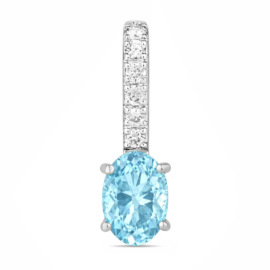 Oval Cut Diamond Accent Drop Pendant